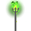 Standing green-burning iron torch icon